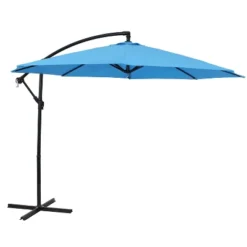 Sunnydaze Decor Sunnydaze Outdoor Steel Cantilever Offset Patio Umbrella With Air Vent, Crank, And Base - 9.25' -Garden Furniture Store GUEST 60a6eb19 6387 42fd 96fb f3154b50e631