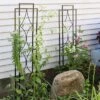Sunnydaze Decorative Steel Metal Chic Diamonds Design Garden Trellis - Black - 2-Pack