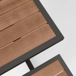 Bryant Faux Wood Rectangle Patio Picnic Table - Gray/Natural Wood - Threshold™ -Garden Furniture Store GUEST 61163d69 eb47 45b7 8fe5 b465c4217b59