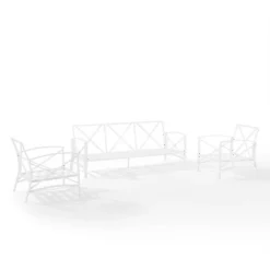 Kaplan 3pc Outdoor Sofa Set With Sofa & 2 Arm Chairs - Gray - Crosley -Garden Furniture Store GUEST 615372cb 78ff 4562 b266 818d62538ba2