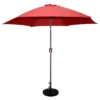 9' X 9' Round Crank Patio Umbrella - Red - Tropishade