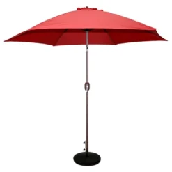 9' X 9' Round Crank Patio Umbrella - Red - Tropishade