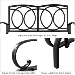 Costway Glider Outdoor Patio Rocking Bench Loveseat Cushioned Seat Steel Frame Blue -Garden Furniture Store GUEST 6212b81a c31e 4af7 8055 d71b6529ecae