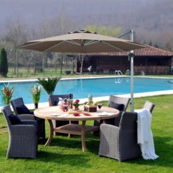 Costway 11' Patio Cantilever Offset Umbrella 360Degree Rotation Outdoor Tilt W/Base -Garden Furniture Store GUEST 6228934b 1dc2 4235 b7a2 4aac8e87b379