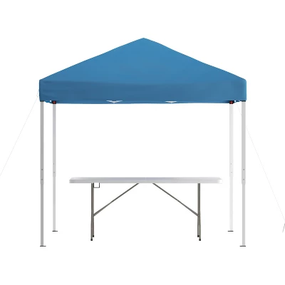 Emma And Oliver Outdoor Event/Tailgate Tent Set With Pop Up Event Canopy And Wheeled Case And Bi-Fold Table With Carrying Handle 1 Emma And Oliver Outdoor Event/Tailgate Tent Set With Pop Up Event Canopy And Wheeled Case And Bi-Fold Table With Carrying Handle