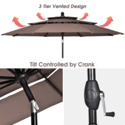 Tangkula Outdoor Auto-tilt Patio Market Umbrella W/ Double Vented -Garden Furniture Store GUEST 62c13b66 4165 48cd abed bcefe433f8a2