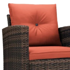 6pc Wicker Outdoor Conversation Set With Cushions - Orange - EDYO LIVING 25 6pc Wicker Outdoor Conversation Set With Cushions - Orange - EDYO LIVING -Garden Furniture Store GUEST 633c18ca 47c1 4d34 8ad3 52ec7a6de1f1