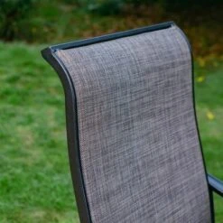 7pc Outdoor Dining Set With Swivel Sling Chairs & Large Metal Rectangle Table With Umbrella Hole - Gray - Captiva Designs -Garden Furniture Store GUEST 634afa08 07a5 41ff 929a e76025426c26