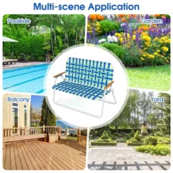 Costway 2-Person Folding Chair With Armrest 661 LBS Load Capacity For Camping Beach -Garden Furniture Store GUEST 63bcf65a 0745 46cf 84ef a69d36357865