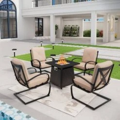 5pc Outdoor Set With Spring Motion Chairs & 28" Fire Table - Captiva Designs -Garden Furniture Store GUEST 63f852e4 7a8d 4df6 b8ec 520c9aa99bbf