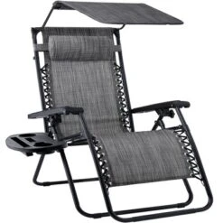 Best Choice Products Folding Zero Gravity Recliner Patio Lounge Chair W/ Canopy Shade, Headrest, Tray -Garden Furniture Store GUEST 64319de2 4d97 46ce b6db 63a82879d423