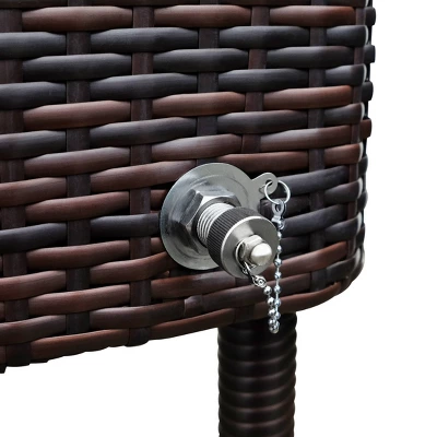 80qt Portable Rolling Patio Cooler Dark Wicker - Permasteel 7 80qt Portable Rolling Patio Cooler Dark Wicker - Permasteel - Image 7