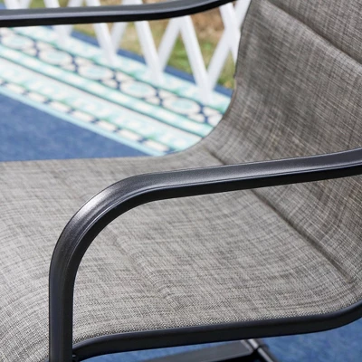 Patio Set With Steel Table With 1.57" Umbrella Hole & Metal Padded Sling C-Spring Arm Chairs - Captiva Designs 11 Patio Set With Steel Table With 1.57" Umbrella Hole & Metal Padded Sling C-Spring Arm Chairs - Captiva Designs - Image 11