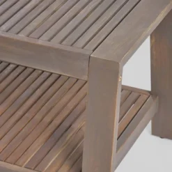 2pc Grenada Acacia Wood Patio Chat Set With Sunbrella Cushions Gray/Navy - Christopher Knight Home -Garden Furniture Store GUEST 64b6ccdd 0fd7 481c b5c8 e9c42a3f19b2