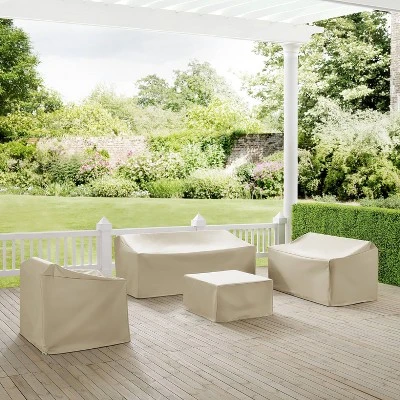 Crosley 4pc Sectional Cover Set, Tan 1 Crosley 4pc Sectional Cover Set, Tan