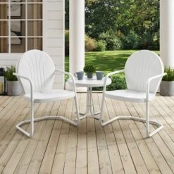Griffith 3pc Outdoor Conversation Set - White - Crosley -Garden Furniture Store GUEST 65373b55 09c6 464d 92cf 386a93c84f0e
