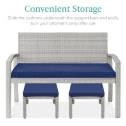 Best Choice Products Set Of 2 Multipurpose Patio Wicker Ottomans W/ Removable Cushions, Steel Frame -Garden Furniture Store GUEST 65588adb 3f0f 4ed9 8b6b b7047038d542