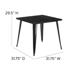 Flash Furniture Commercial Grade 31.75" Square Metal Indoor-Outdoor Table -Garden Furniture Store GUEST 656fcd8d c392 43cd ba90 83360589e584