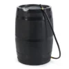 FCMP Outdoor RC45 45 Gallon Heavy Duty Outdoor Home Rain Water Catcher Barrel Container With Hose & Debris Screen, Black