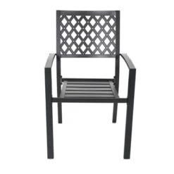 7pc Metal Patio Dining Set With Rectangular Umbrella Table & 6 Stackable Chairs - Captiva Designs -Garden Furniture Store GUEST 65b9cb1d 3ef6 4cb1 b31a 7ea2769f2ee2