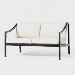 Saracina Home Mid-Century Modern Slatted Acacia Outdoor Bench With Cushions -Garden Furniture Store GUEST 65d05032 e224 418d a7ae a52b618f1c1f