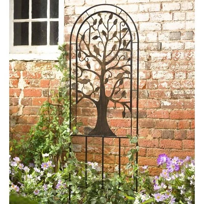 Plow & Hearth - Arched Metal Garden Trellis With Symbolic Tree Of Life Design, Weather-Resistant, Antique Copper 2 Plow & Hearth - Arched Metal Garden Trellis With Symbolic Tree Of Life Design, Weather-Resistant, Antique Copper - Image 2