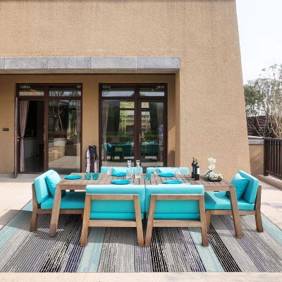7'9" X 10'2" New York Patio Sofia Estelle Indoor/Outdoor Rug Gray/Blue - Nicole Miller 6 7'9" X 10'2" New York Patio Sofia Estelle Indoor/Outdoor Rug Gray/Blue - Nicole Miller - Image 6
