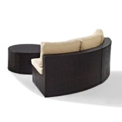 Catalina 2pc Outdoor Wicker Sectional Set - Sand - Crosley -Garden Furniture Store GUEST 66ba50d4 bac2 4958 be74 8ba584ad2ba1