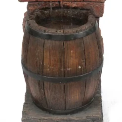 LuxenHome Resin Wine Bottle And Barrel Outdoor Fountain With LED Lights 6 LuxenHome Resin Wine Bottle And Barrel Outdoor Fountain With LED Lights -Garden Furniture Store GUEST 66fe1507 6240 4b28 a694 f7790cb1a38b
