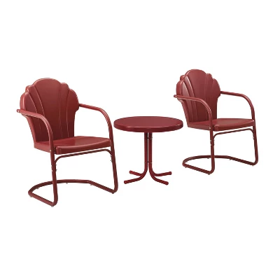 3pc Tulip Seating Set - Red - Crosley 2 3pc Tulip Seating Set - Red - Crosley - Image 2