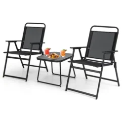 Costway 3pcs Patio Folding Conversation Chairs&Table Heavy-Duty Metal Outdoor Portable 16 Costway 3pcs Patio Folding Conversation Chairs&Table Heavy-Duty Metal Outdoor Portable -Garden Furniture Store GUEST 67643a16 7fbd 4ac0 ad9a c1e38d25cd12