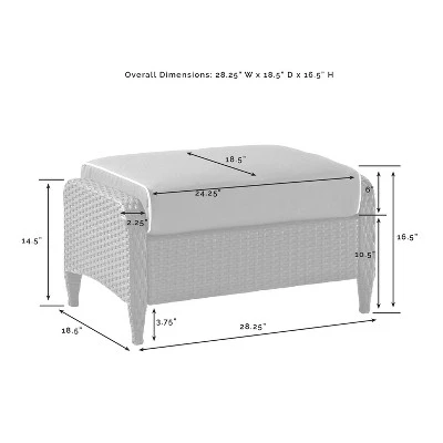 Kiawah Outdoor Wicker Ottoman - Crosley 8 Kiawah Outdoor Wicker Ottoman - Crosley - Image 8