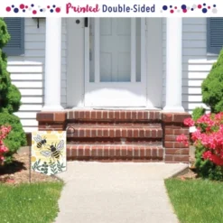 Big Dot Of Happiness Little Bumblebee - Outdoor Home Decorations - Double-Sided Bee Baby Shower Or Birthday Party Garden Flag - 12 X 15.25 Inches