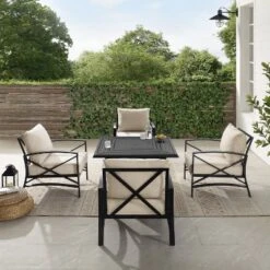 Kaplan 5pc Outdoor Conversation Set With Dante Fire Table & 4 Arm Chairs - Oatmeal - Crosley 17 Kaplan 5pc Outdoor Conversation Set With Dante Fire Table & 4 Arm Chairs - Oatmeal - Crosley -Garden Furniture Store GUEST 68e1fda8 054c 40d7 b771 2635a5e9338b