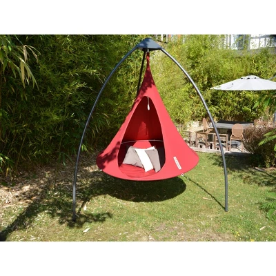 The Hamptons Collection 72” Red Two Person Hanging Cacoon Chair With Hanging Hardware 1 The Hamptons Collection 72” Red Two Person Hanging Cacoon Chair With Hanging Hardware