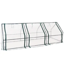 Sunnydaze Decor Sunnydaze Outdoor Portable Slanted Top Plant Shelter Mini Cloche Greenhouse With Zipper Doors - 36" - Clear -Garden Furniture Store GUEST 69d9a0f1 7d37 428e b923 f5e22673f726