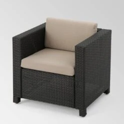 Puerta 5pc Wicker Sofa Chat Set - Dark Brown/Beige - Christopher Knight Home -Garden Furniture Store GUEST 6b8bfd8d d72d 43f8 99ee 850300b86ddd