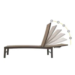 3pc Outdoor Five Position Adjustable Curved Aluminum Lounge Set Brown - Crestlive Products -Garden Furniture Store GUEST 6bca3679 c68a 4b8e be8a 7f14c5d89865