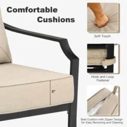 Costway 4 PCS Patio Furniture Set Cushion Sofa Loveseat Sectional Garden Deck Poolside -Garden Furniture Store GUEST 6c3edfa1 fe1f 4a93 8bff 29835001f688