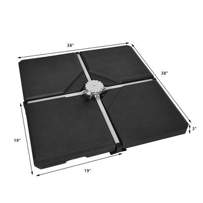 Costway 4 PC Cantilever Offset Umbrella Base Stable Weight Stand Water/Sand Filled 238lb 1 Costway 4 PC Cantilever Offset Umbrella Base Stable Weight Stand Water/Sand Filled 238lb