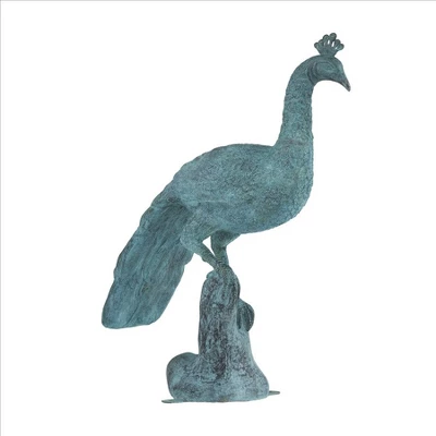 Design Toscano Pleasant Peacock Cast Bronze Garden Statue 1 Design Toscano Pleasant Peacock Cast Bronze Garden Statue