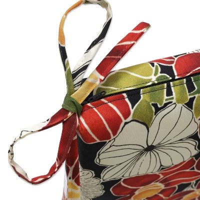 Outdoor Bench Cushion - Clemens Noir - Pillow Perfect 1 Outdoor Bench Cushion - Clemens Noir - Pillow Perfect