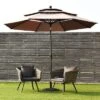 Tangkula Outdoor Auto-tilt Patio Market Umbrella W/ Double Vented