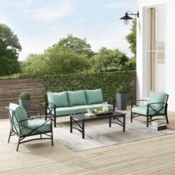 Kaplan 4pc Outdoor Sofa Set - Mist - Crosley -Garden Furniture Store GUEST 6e3dea44 3d94 4dc5 b40f f694d41dd6d5