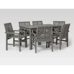 7pc Slatted Chevron Acacia Patio Dining Set - Saracina Home -Garden Furniture Store GUEST 6e586955 cdb3 42a6 b92d 73b8e77d8e6a
