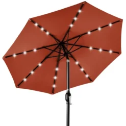 Best Choice Products 10ft Solar LED Lighted Patio Umbrella W/ Tilt Adjustment, UV-Resistant Fabric -Garden Furniture Store GUEST 6f04af42 ce59 41c0 9cbe 6c31f96658a1