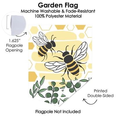Big Dot Of Happiness Little Bumblebee - Outdoor Home Decorations - Double-Sided Bee Baby Shower Or Birthday Party Garden Flag - 12 X 15.25 Inches 2 Big Dot Of Happiness Little Bumblebee - Outdoor Home Decorations - Double-Sided Bee Baby Shower Or Birthday Party Garden Flag - 12 X 15.25 Inches - Image 2