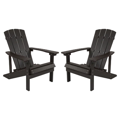 Flash Furniture Set Of 2 Charlestown All-Weather Poly Resin Wood Adirondack Chairs 16 Flash Furniture Set Of 2 Charlestown All-Weather Poly Resin Wood Adirondack Chairs - Image 16
