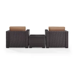 Biscayne 3pc Outdoor Wicker Seating Set - Mocha - Crosley -Garden Furniture Store GUEST 714b4711 dd2c 46b3 b9df 41c514ef595f