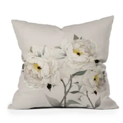 Nadja Peonies Outdoor Throw Pillow White - Deny Designs -Garden Furniture Store GUEST 71a7f4a0 2109 44f2 8300 560e8170cedd